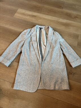Express Light Gray Open-Front Women's Blazer